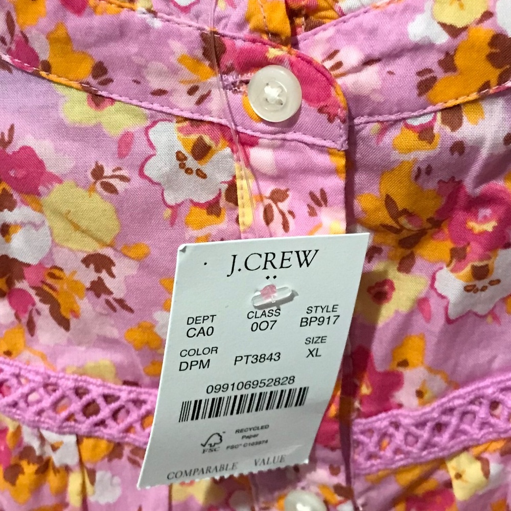 J.Crew Factory Floral Ruffneck Shirt - Picture 4 of 5